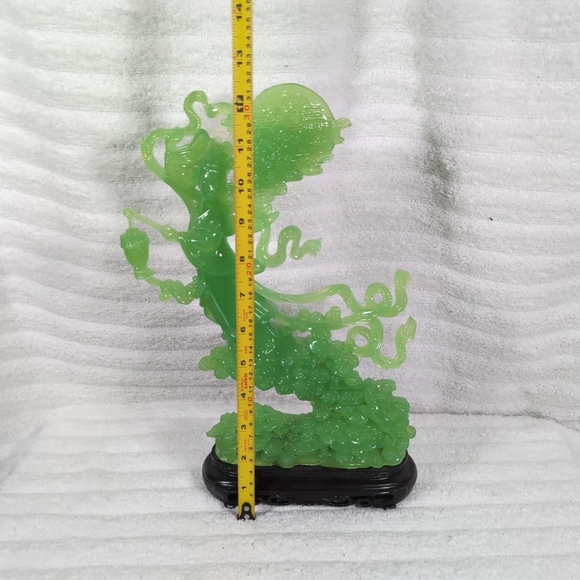 Vita Faux Jade Asian Woman Hong Kong Figure Girl Statue Decor Plastic Vintage - Picture 8 of 9